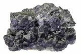 Purple Cuboctahedral Fluorite Crystals on Quartz - China #161826-1